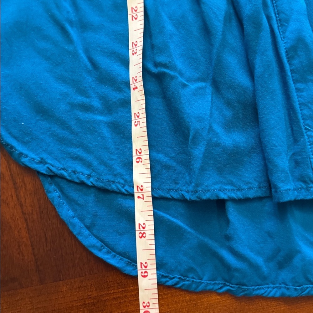 Sundance Sera Ruffle Boho Ribbed Blue Blouse - Picture 8 of 11